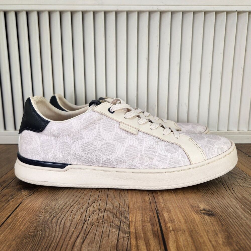 Coach Signature Low Sneakers Mens Sz 11.5 D White Leather Lifestyle Shoes CG999